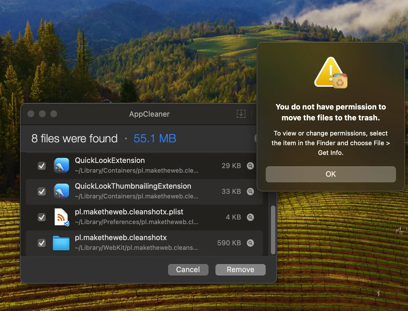 Local import menu for launchers